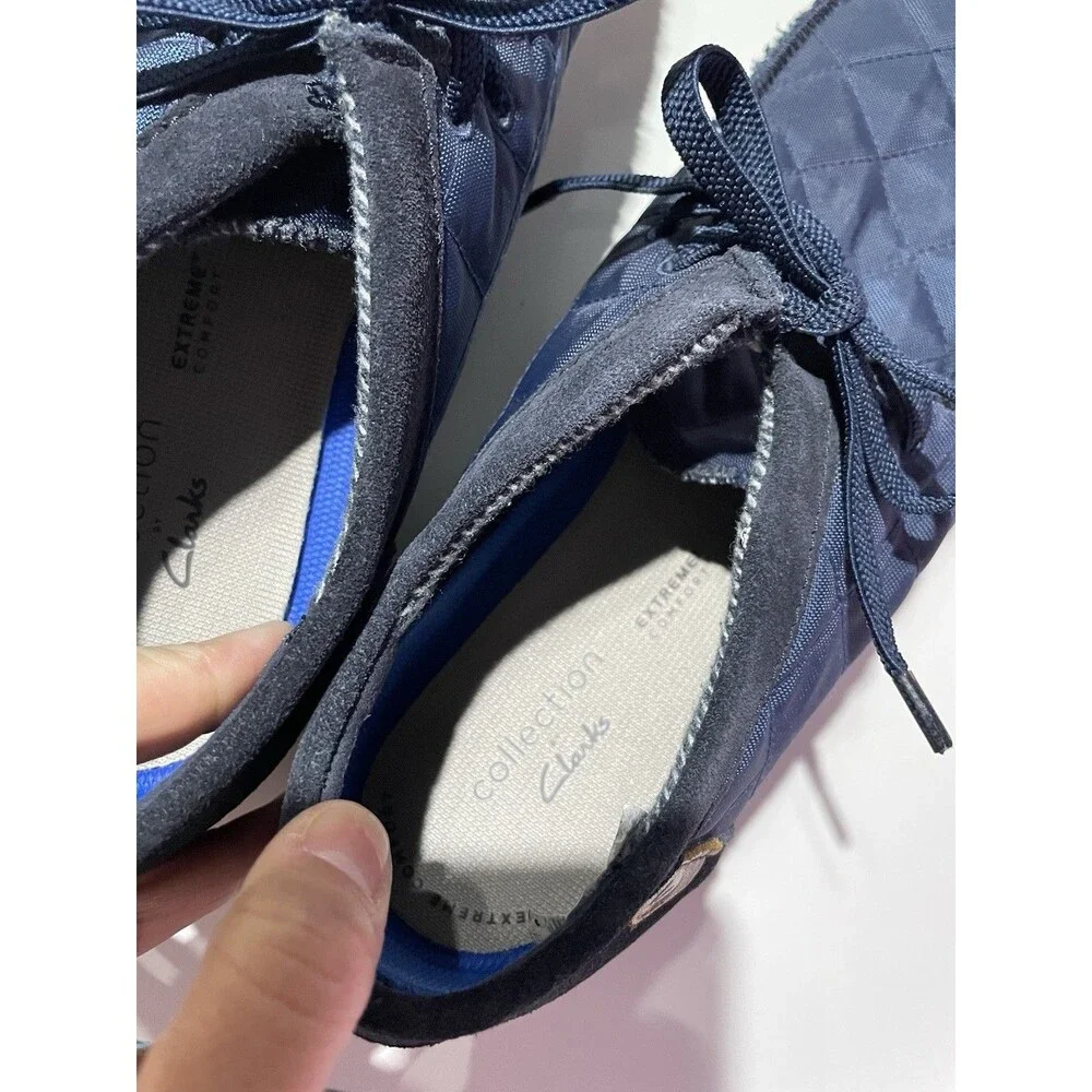 Clarks Shoes Mens 12 Shacre II Step Navy Textile Suede Extreme‎ Comfort Quilted